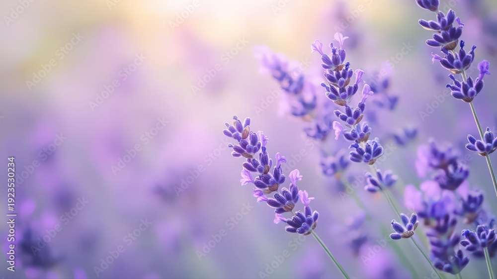 Fototapeta premium Lavender Flowers in Vivid Purple Hues Against a Soft Background Creating a Serene Atmosphere