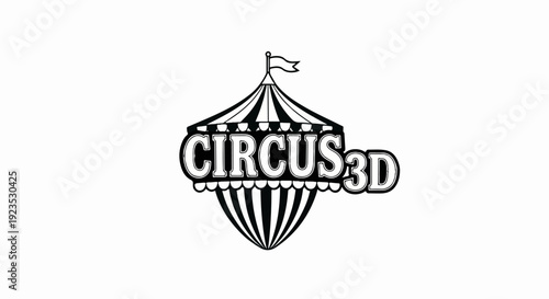 A stylized graphic depicting a circus tent with the word "CIRCUS3D" emblazoned across it