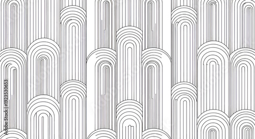 Geometric pattern of interconnected arches forming a delicate lattice design