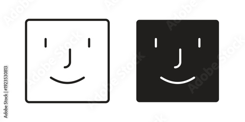 Face id icon illustration isolated on White background, Vector icon Eps10.