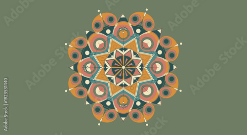 Colorful Mandala Design with Geometric Patterns.