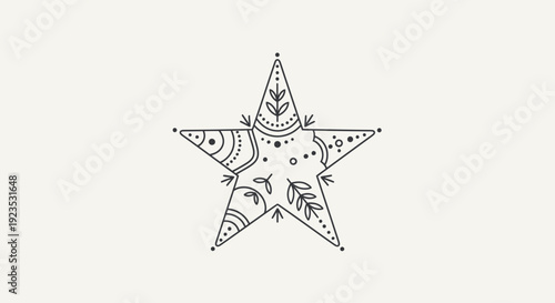 Decorative Star Illustration with Intricate Patterns.