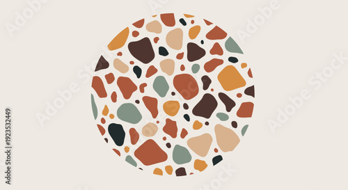 Colorful Pebbles in Circular Pattern.