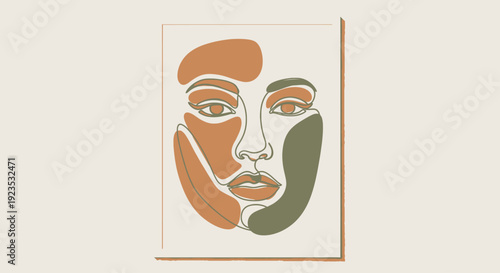 Abstract Artistic Portrait of Human Face.