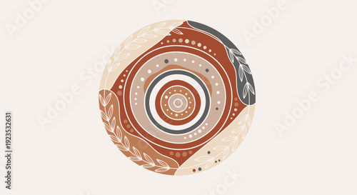 Intricately Designed Ceramic Plate with Concentric Circles.