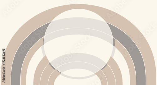 Transparent Glass Bowl on Beige Background.