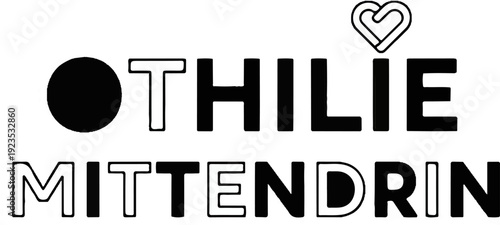 A stylized logo featuring the names "OTHILIE MITTEnDRIN" with a graphic heart