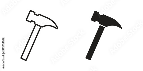 Hammer icon illustration isolated on White background, Vector icon Eps10.