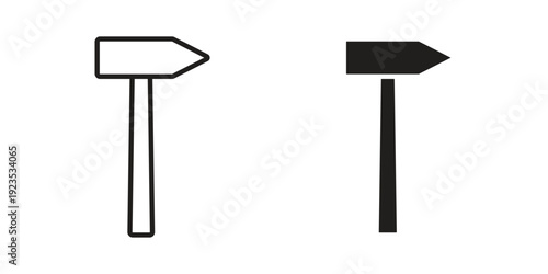 Hammer icon illustration isolated on White background, Vector icon Eps10.