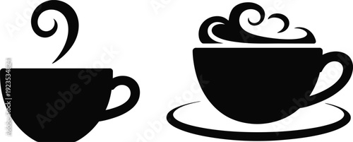 Espresso and Cappuccino Silhouette Duo