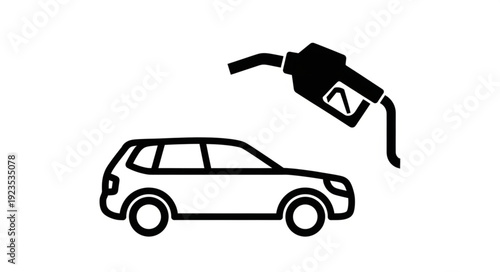 Car Refueling at Gas Station.