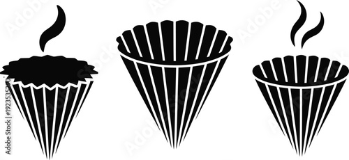 Paper Coffee Filter Icon Set