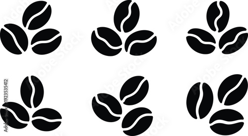 Organic Roasted Coffee Bean Icons