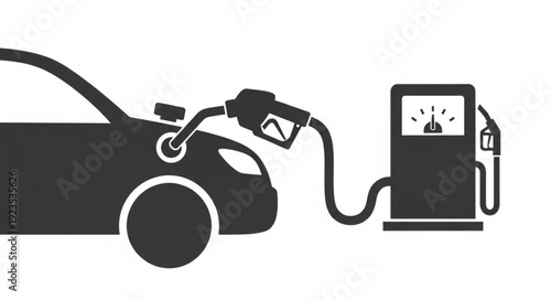 Car Refueling at Gas Pump Station.