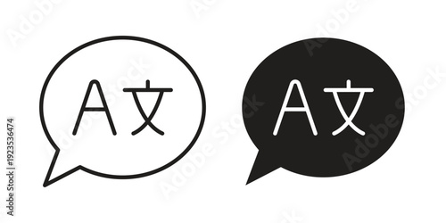 Language icon illustration isolated on White background, Vector icon Eps10.