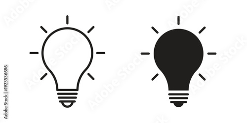 Lightbulb icon illustration isolated on White background, Vector icon Eps10.