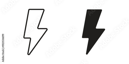 Lightning bolt icon illustration isolated on White background, Vector icon Eps10.