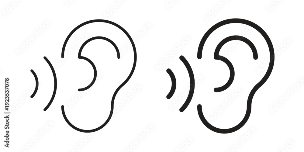 Fototapeta premium Listening icon illustration isolated on White background, Vector icon Eps10.