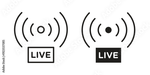 Live streaming icon illustration isolated on White background, Vector icon Eps10.