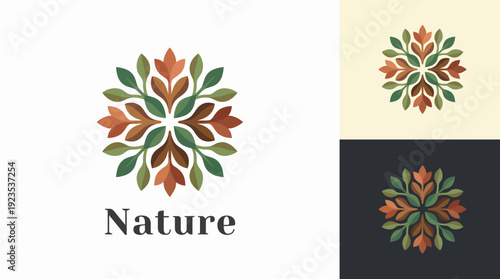 A beautifully crafted logo featuring colorful foliage, symbolizing growth, balance, and harmony with nature, fitting for eco-friendly brands or wellness initiatives.