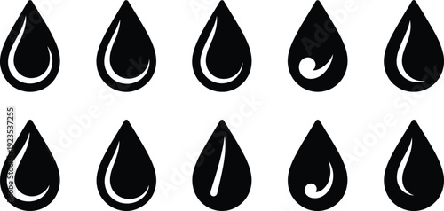 Minimalist Water Drop Icon Set