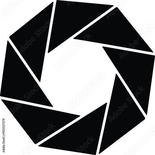 silhouette abstract geometric aperture shape circle design vector design