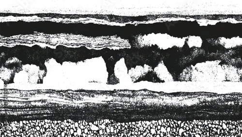 Abstract black and white layered design element for creative backgrounds and textures