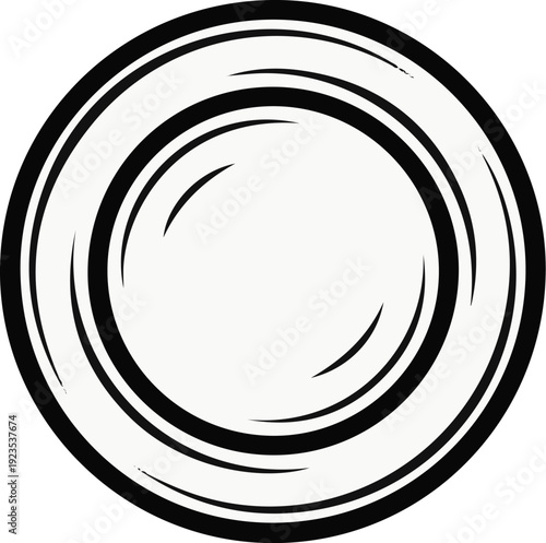 Abstract circular pattern with swirling lines and thick outer rim