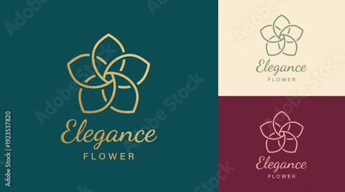 This floral logo design elegantly showcases a blooming flower, intertwining petals with graceful lines, reflecting beauty, sophistication, and nature's artistry.