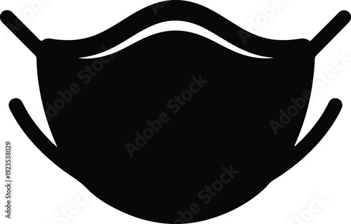 silhouette face mask protection covering healthcare accessory vector design