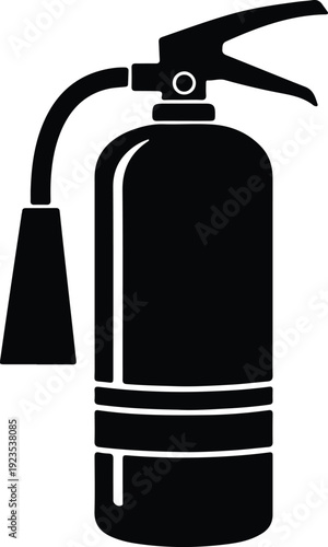 silhouette fire extinguisher safety equipment emergency response vector design