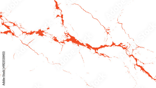 Red paint splatter streaks on isolated transparent background