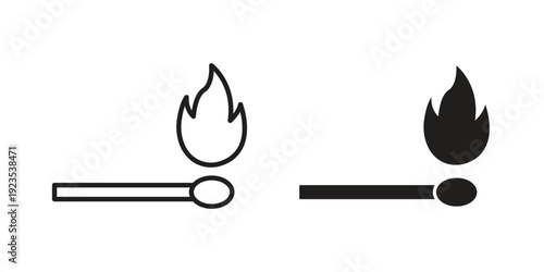 Matches icon illustration isolated on White background, Vector icon Eps10.