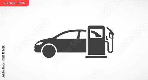 Car Refueling at Gas Station Pump.