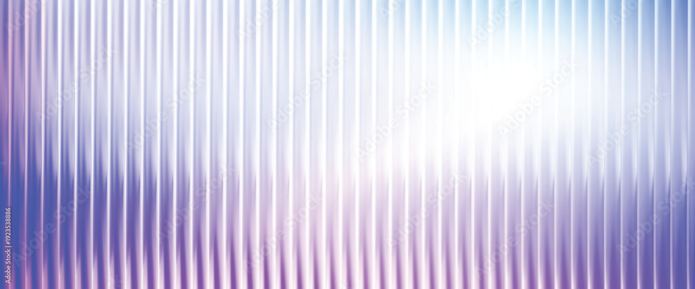 Fototapeta premium Abstract glass ripple background, Grainy background glowing blurred color flow banner poster cover design, noise texture. Refracted Glass Gradient Effect. Ribbed glass morphism texture