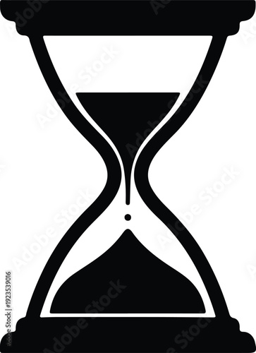 silhouette hourglass with sand flowing time passing abstract concept vector design