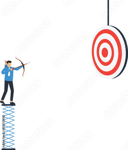 Business competition career path success strategy goal achievement corporate ladder running upstairs climbing ladder green flag different approach professional development reaching target flat design