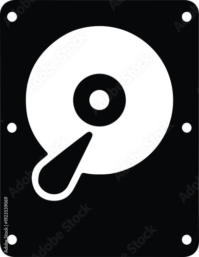silhouette internal computer hard disk drive storage icon vector design