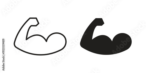 Muscle icon illustration isolated on White background, Vector icon Eps10.