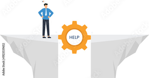 Businessman thinking questioning strategy business analysis problem solving critical thinking corporate management decision making analytical process flat design inquiry process who what