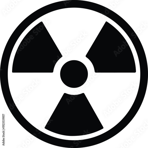 silhouette radiation warning symbol science danger hazard caution vector design