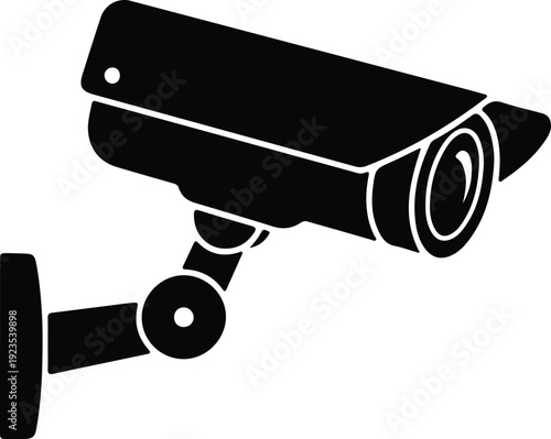 silhouette security camera surveillance system equipment vector design