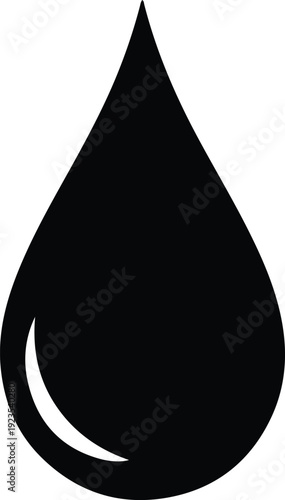 silhouette single drop of liquid or water clear essential form vector design