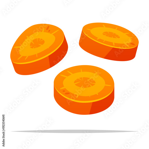 Carrot slice vector isolated illustration
