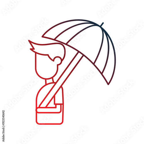 Rainy Day icon with white background vector stock illustration