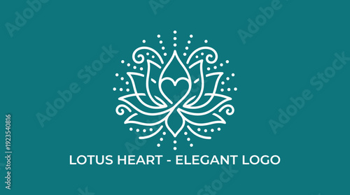 This elegant logo features a beautifully detailed lotus flower representing purity, love, and mindfulness, making it an ideal symbol for wellness, meditation, and spiritual growth.