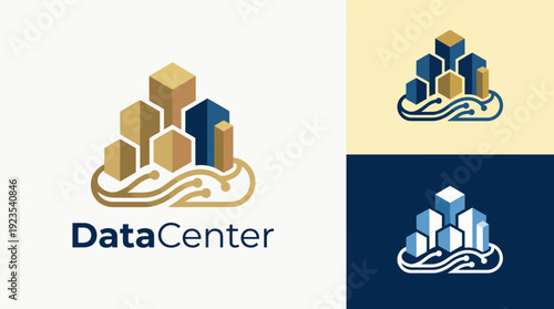 The DataCenter logo features an abstract design of stylized buildings representing data storage solutions, conveying modernity and innovation in the tech industry.