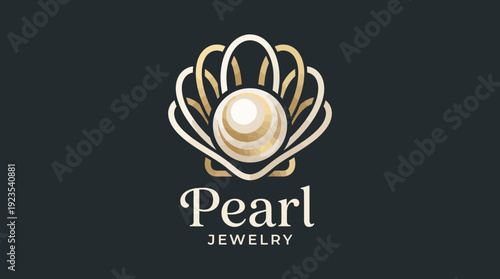 This logo design features a refined representation of a pearl in a stylish shell, ideal for a jewelry brand emphasizing elegance and sophistication in its offerings.