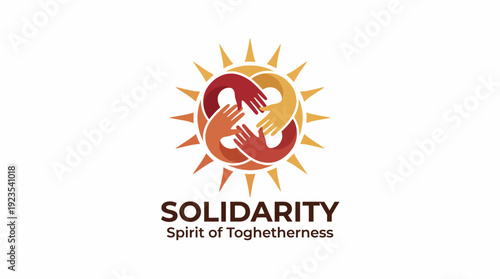 This logo showcases a vibrant design with intertwined hands, symbolizing solidarity, togetherness, and community spirit for social and humanitarian purposes.