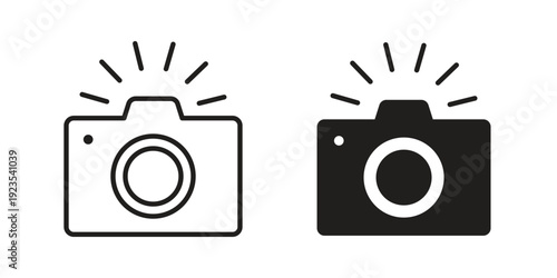 Photo Camera icon illustration isolated on White background, Vector icon Eps10.